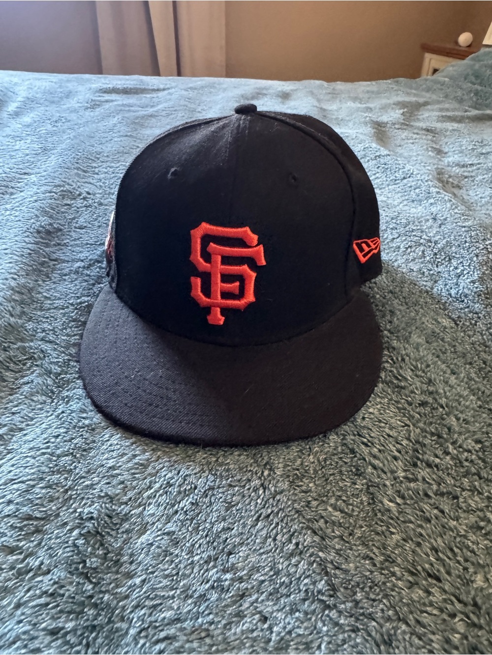 New Era Black Cap with Orange SF Logo